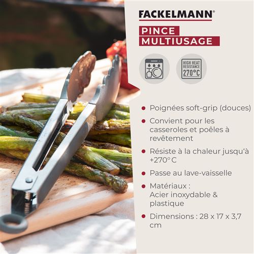 Pince De Cuisine Multifonction Fackelmann Tout Inox - Neuf
