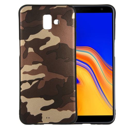Coque en TPU motif camouflage marron pour votre Samsung Galaxy J6 Plus