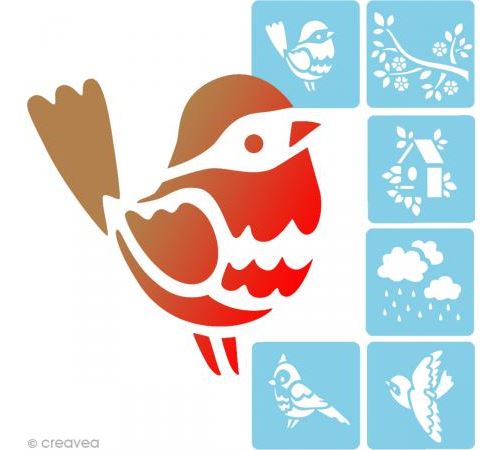 Pochoir enfant Jardin - Set de 6 pochoirs
