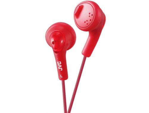 JVC HA-F14 Gumy phones - In-ear hoofdtelefoons - oordopje - met bekabeling - 3,5 mm-stekker - rood