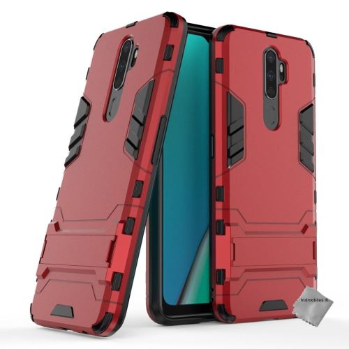 Housse etui coque rigide anti choc pour Oppo A9 (2020) avec film ecran - ROUGE