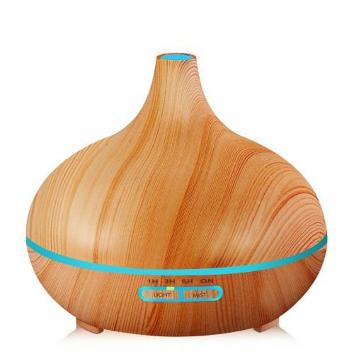 YOKULI - Humidificateur/Diffuseur Huiles Essentielles 300ml LED - Marron Clair