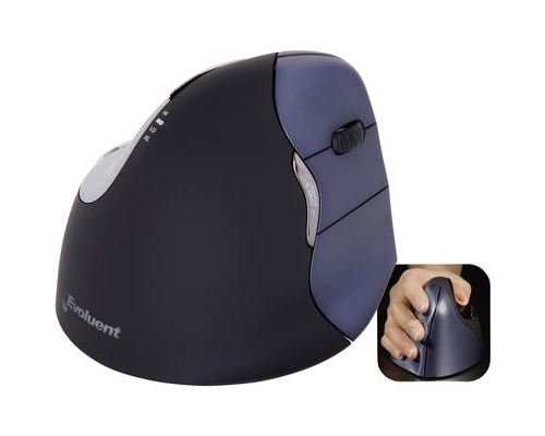 Evoluent Vertical Mouse 4 VM4RW Ergonomische Maus Funk Optisch Schwarz, Silber 6 Tasten 2800 dpi Ergonomisch