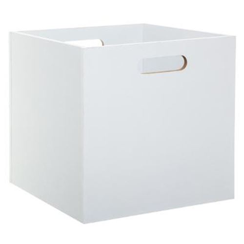 Boite de Rangement en Bois Evy 31x31cm Blanc