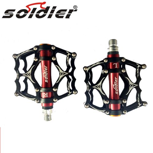 SOLDAT VTT Plate-forme Pédale plat en alliage d'aluminium Palin Pédale anti-dérapage @Uiao