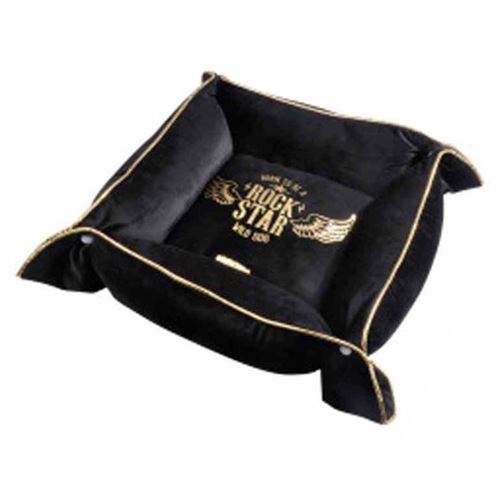 Paris Prix - Panier Pour Chien En Velours rock Angel 42cm Noir
