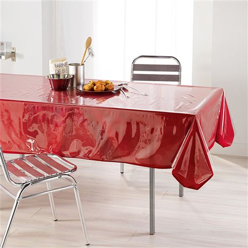 DOUCEUR D'INTERIEUR Nappe D&eacute;cor line Cristal 140x240 cm rouge