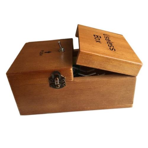 Se déconnectera Useless Box Leave Me machine seul assemblé entièrement en bois véritable