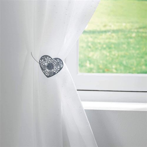 Paris Prix - Embrasse De Rideau Aimantée lovely 30cm Gris