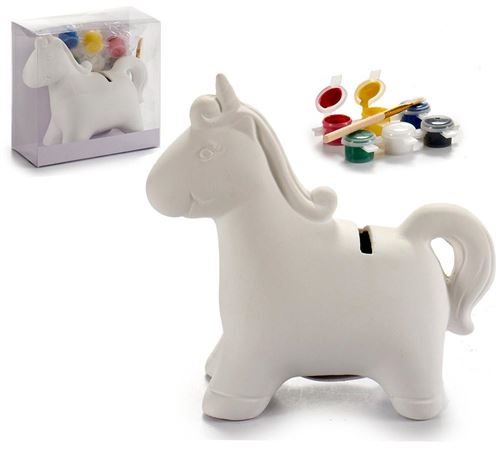Tirelire à peindre Licorne 14x13