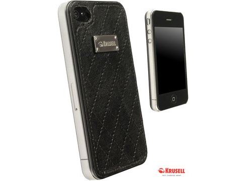 Krusell Coco UnderCover - Hardcase voor mobiele telefoon - polycarbonaat, kunstleer - zwart - voor Apple iPhone 4