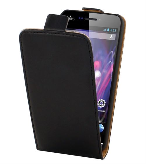 Etui flip swiss charger pour wiko wax noir