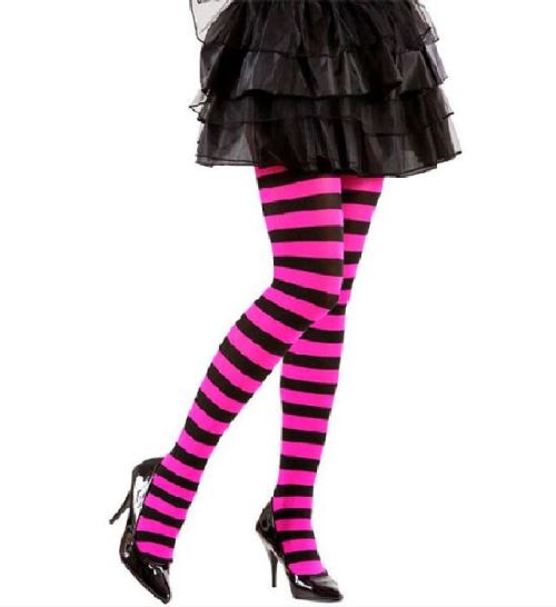 Collant rayé rose/noir - Taille M/L