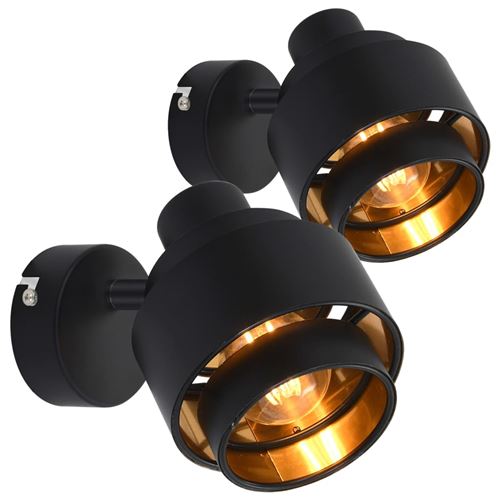 Projecteurs 2 pcs Noir E14