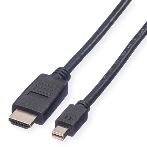 Value Noir Mini Displayport Câble, Mini Dp - Hdtv, M/M, 1 M - Image 2