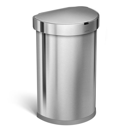 simplehuman Poubelle Demi-Lune À Capteur Acier Inoxydable Brossé 45L