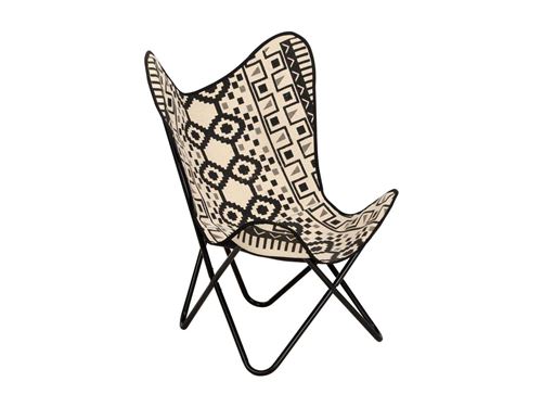 vidaXL Chaise papillon Toile imprimée
