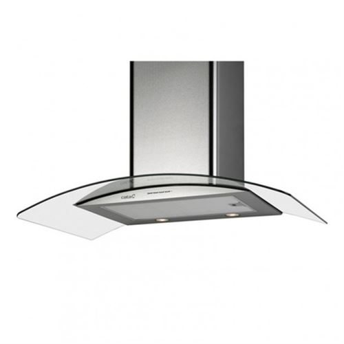CATA GAMMA 600 - Hotte - hotte décorative - largeur : 60 cm - profondeur : 50 cm - evacuation & recyclage - inox et verre