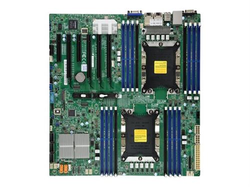 SUPERMICRO X11DPI-N - Moederbord - uitgebreide ATX - Socket P - 2 Ondersteund CPU's - C621 chipset - USB 3.0 - 2 x Gigabit LAN - interne afbeeldingen