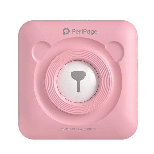 Non Communiqué Rose Mini Imprimante Peripage Bluetooth Portable Thermique Avec 8 Rouleaux De Papier D'impression - Image 1