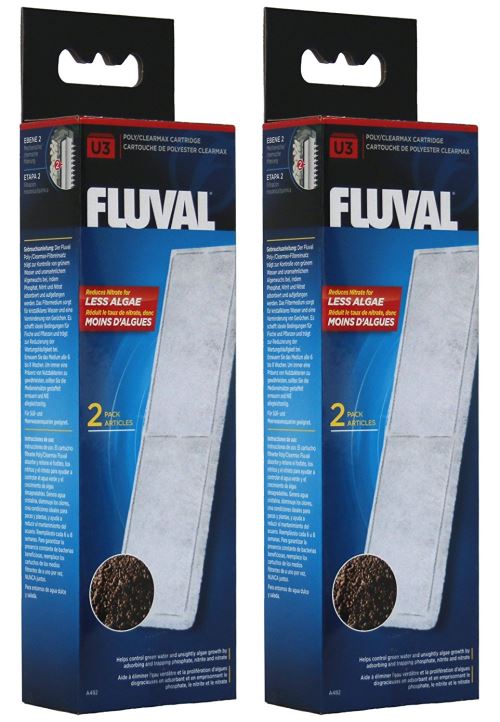 Fluval A482 Poly/Clearmax cartouche pour filtre Fluval U3, 2 x 2 pièces