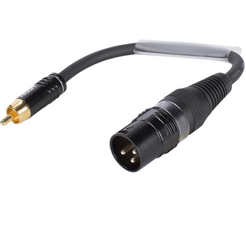 Adaptercable XLR (M) / RCA (M) 0,15 m bk