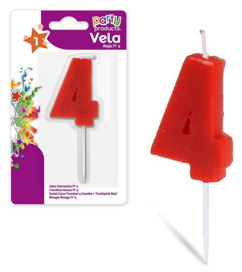 Bougie rouge nº 4 - 5x3,5 cm