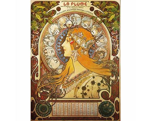 Puzzle 1000 Pièces : Mucha Alphonse - Zodiaque, DToys