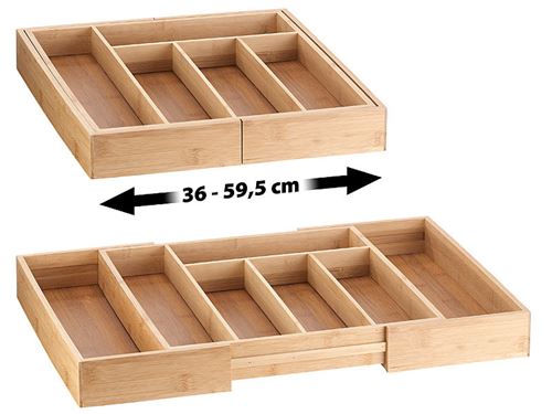 Range-couverts extensible à 5/7 compartiments - x2