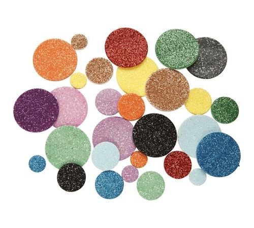 Lot de cercles en papier mousse EVA adhésif - Pailletés - 3 tailles - 1000 pcs