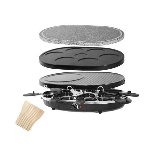 Continental Edison Rpc8pers Appareil A Raclette 3 En 1 Pour 8 Personnes - Noir