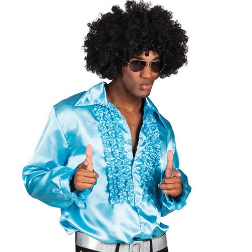 chemise disco turquoise homme