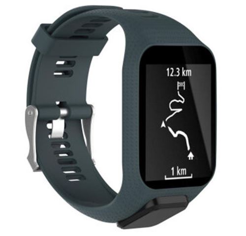 Bracelet en silicone pour TomTom Spark Runner 2/3 Golfer2 - Bleu foncé