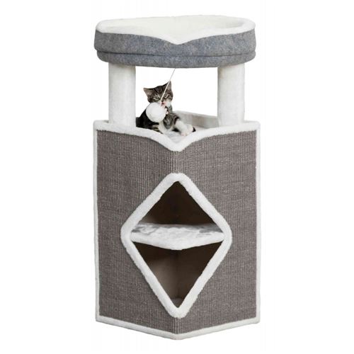 Cat Tower Arma. 38 x 38 x 98 cm de hauteur. couleur gris et blanc. - Trixie - TR-44427