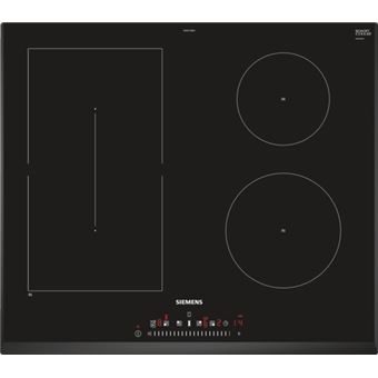 Siemens iQ500 ED651FSB5E - Table de cuisson à induction - 4 plaques de cuisson - Niche - largeur : 56 cm - profondeur : 49 cm - noir moulures facettées avant et arrière