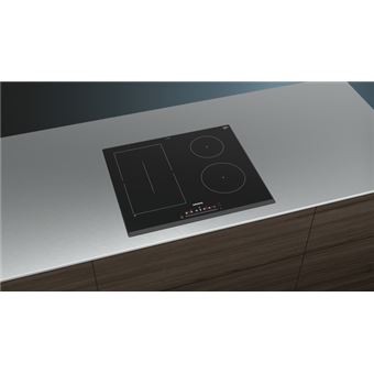 Siemens iQ500 ED651FSB5E - Table de cuisson à induction - 4 plaques de cuisson - Niche - largeur : 56 cm - profondeur : 49 cm - noir moulures facettées avant et arrière