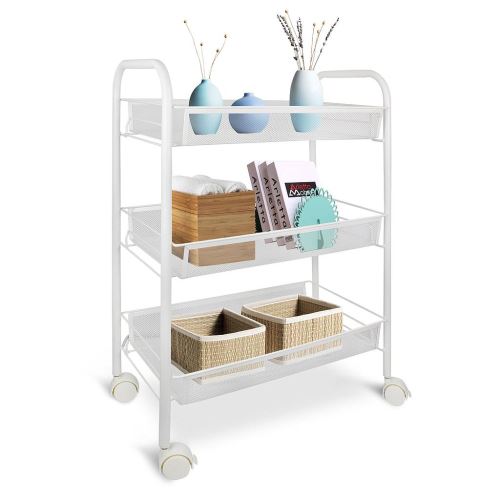 Todeco - Opslag Trolleys, Huis Organizer, 3 lagen, 63 x 46 x 27 cm (24,8 x 18,1 x 10,6 inch), Zwart, Materiaal: Ijzer