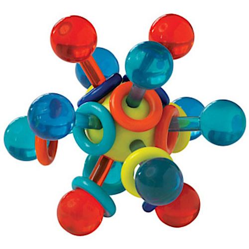 Manhattan Toy anneau de dentition Atome junior 11,5 cm bleu/rouge