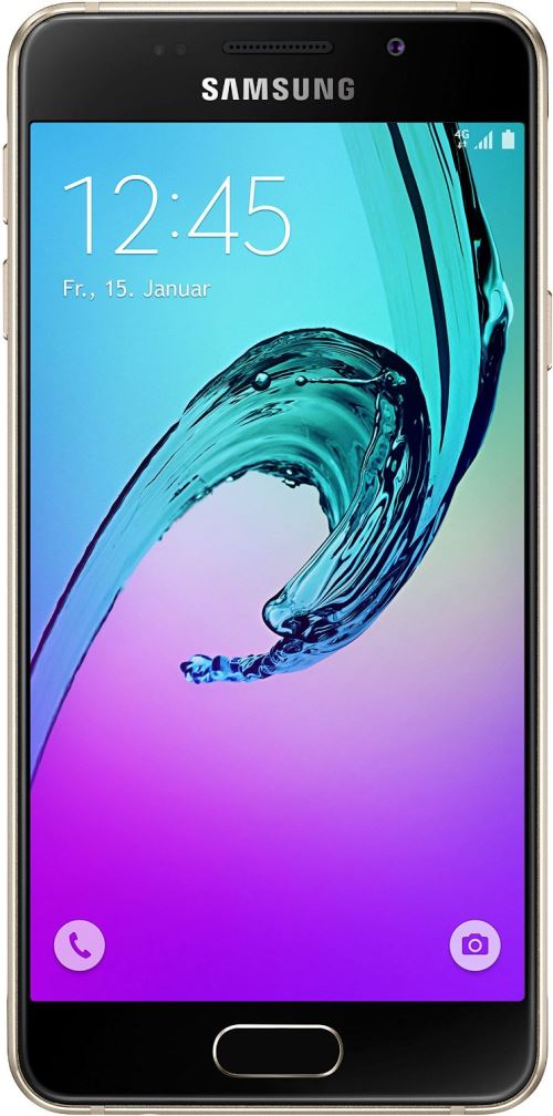 Samsung Galaxy A3 (2016) - 4G smartphone - RAM 1.5 Go / Mémoire interne 16 Go - microSD slot - écran OEL - 4.7 - 1280 x 720 pixels - rear camera 13 MP - front camera 5 MP - or