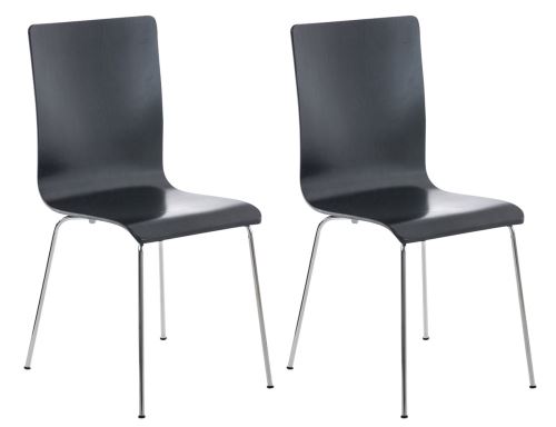 Set 2 Chaises Pepe en bois - Siège Noir