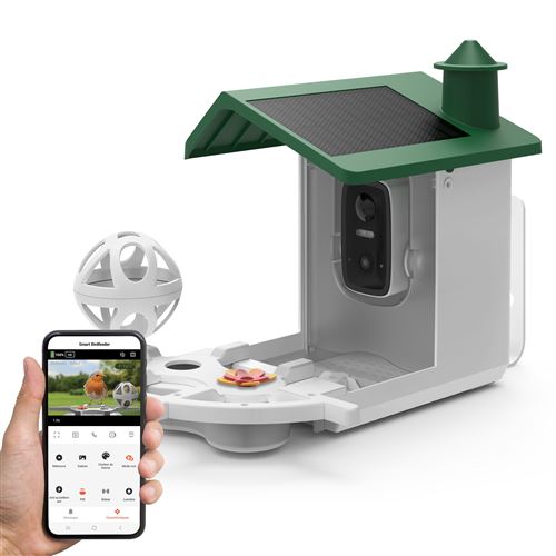 Avidsen - Mangeoire intelligente connectée sans fil, solaire - Smart Birdfeeder 127164