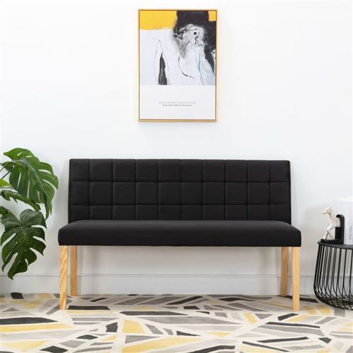 vidaXL Banc 140 cm Noir Tissu