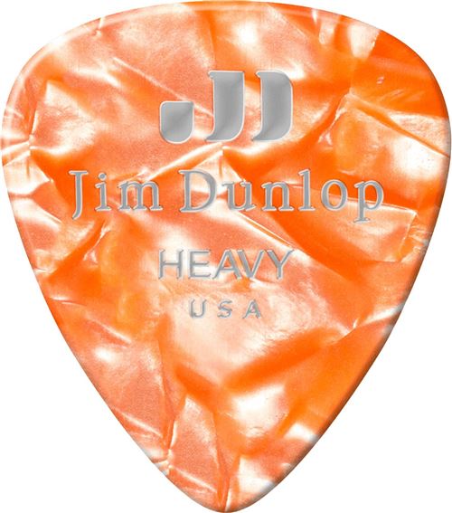 Non Communiqué Orange Jim Dunlop Genuine Celluloid Classic, Player's Pack De 12, Perloid Heavy Médiators