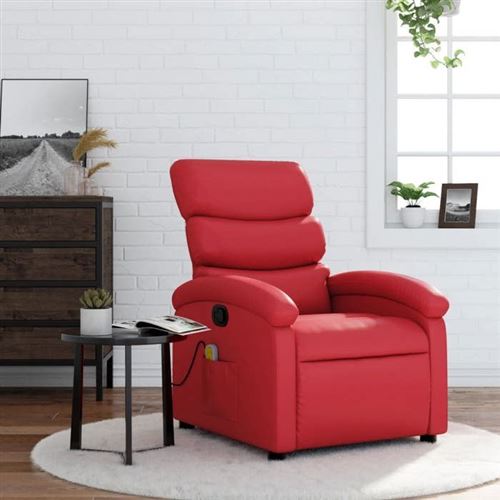 Non Communiqué Rouge Vidaxl Fauteuil De Massage, Relaxation Similicuir