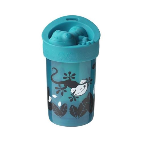 tommee tippee tasse anti-chute super cup avec couvercle - déco bleu