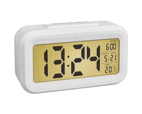 TFA Dostmann 60.2018.02 à quartz Réveil blanc Heures de réveil 1