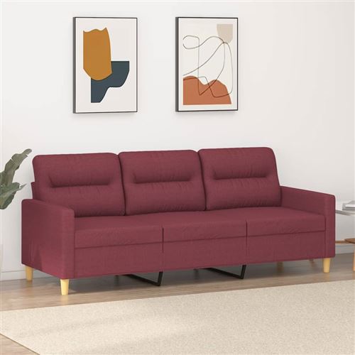 Non Communiqué Rouge Vidaxl Canapé À 3 Places Bordeaux 180 Cm Tissu