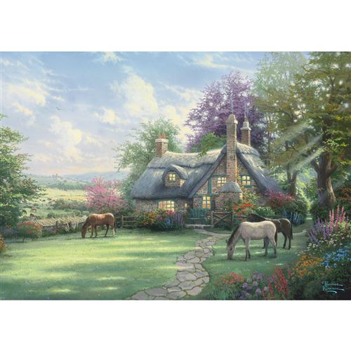 Puzzle 500 pièces - Thomas Kinkade : Une journée d'été parfaite, boîte en métal