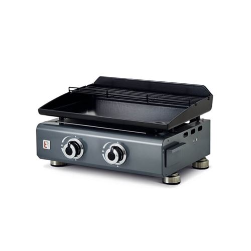 BRASERO Plancha gaz Silvia IIG 2 feux - BY FAVEX - Plaque acier c&eacute;ramique 52 x 34 cm - 5,3 kW - 8 personnes