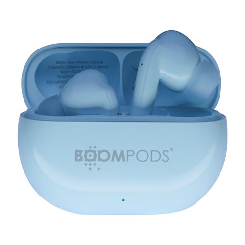 Ecouteurs TWS Bluetooth 5.3 Extra Bass Mod&egrave;le EchoBuds Bleu ciel